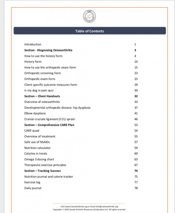 Comprehensive Care A Practical Guide to Managing Canine Osteoarthritis BOOK Canine Arthritis